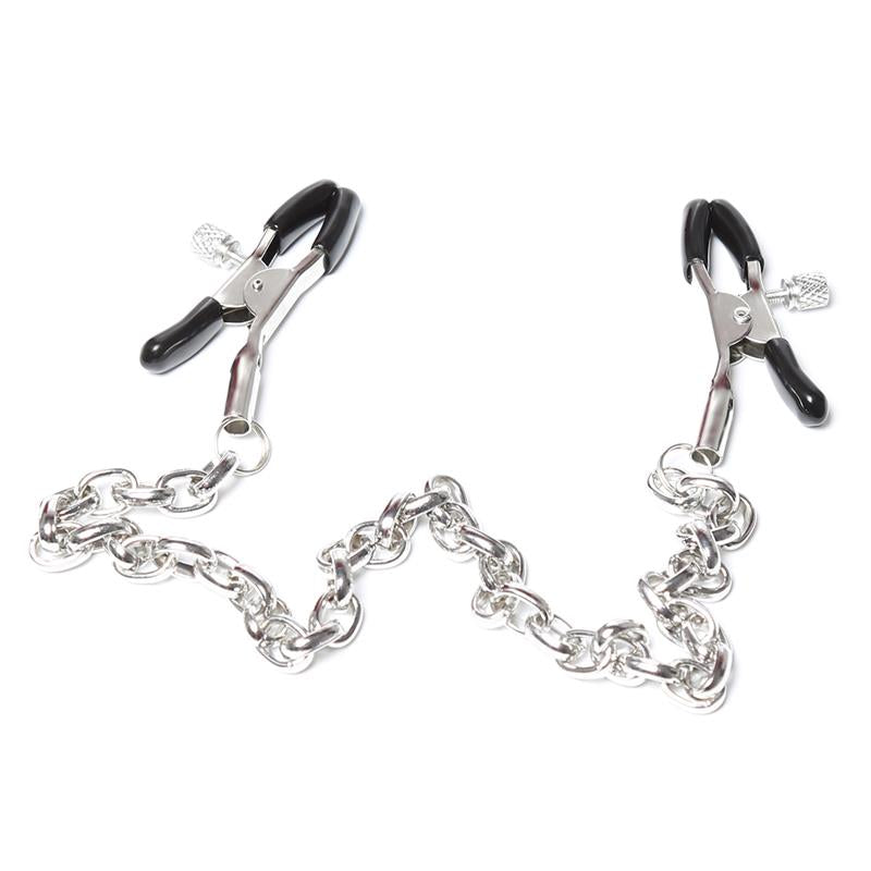 Nipple Clamps with Chain Silver