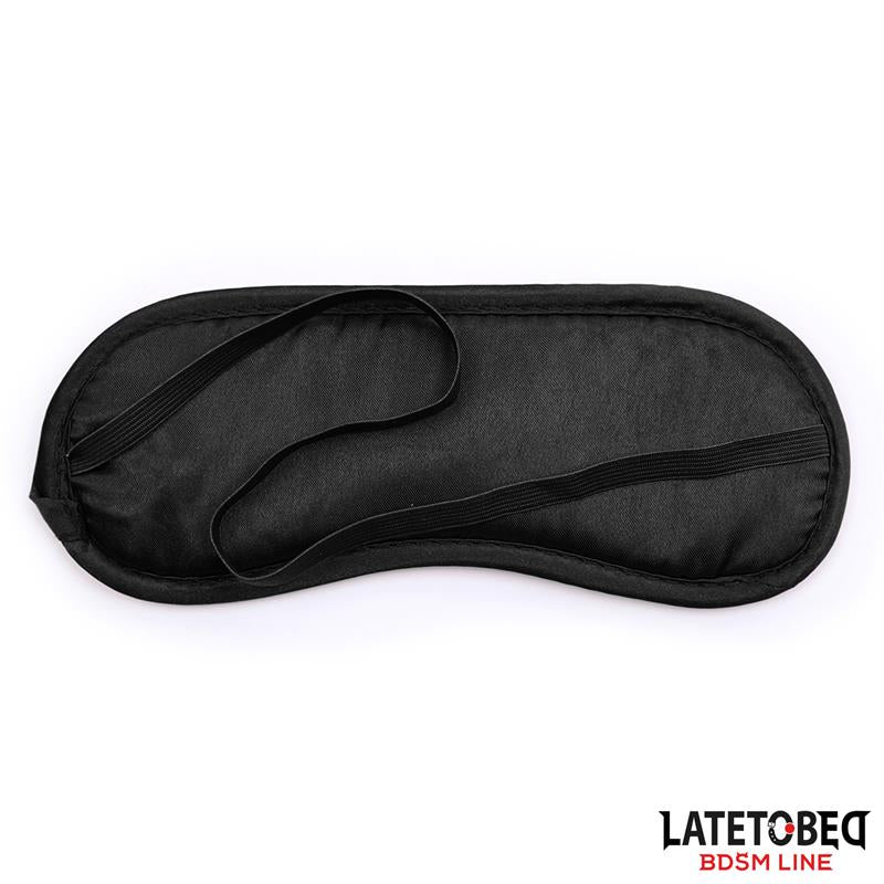 LATETOBED BDSM LINE Set de 3 Piezas Antifaz, Esposas y Plumas Negro