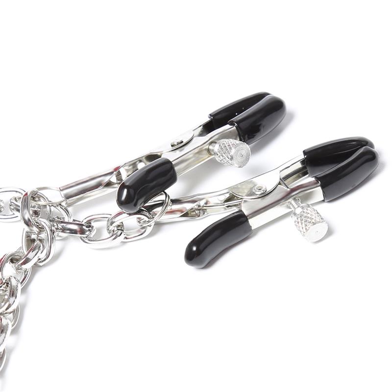 Nipple Clamps with Chain Silver