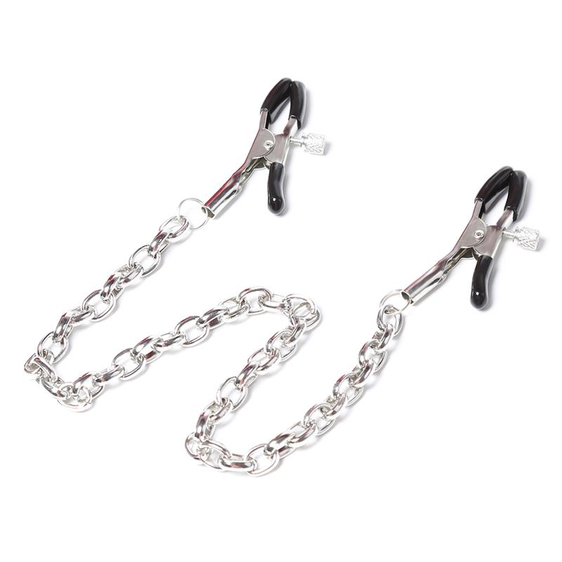 Nipple Clamps with Chain Silver