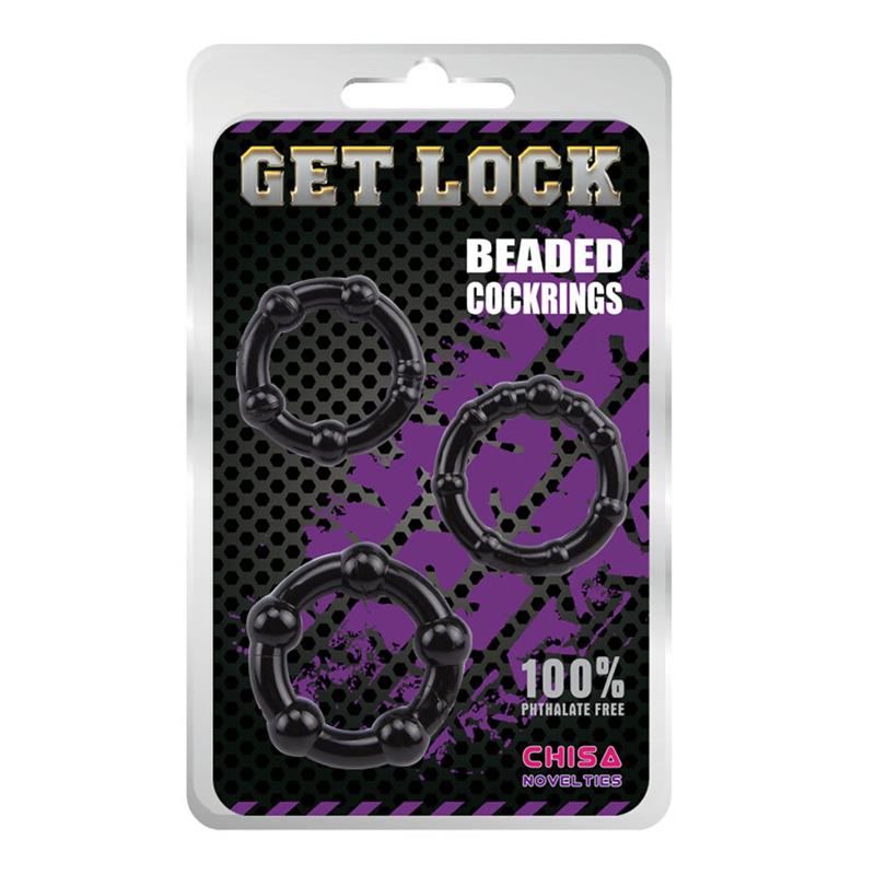 Anillos para el Pene Beaded Negro - Tienda IntimBarcelona