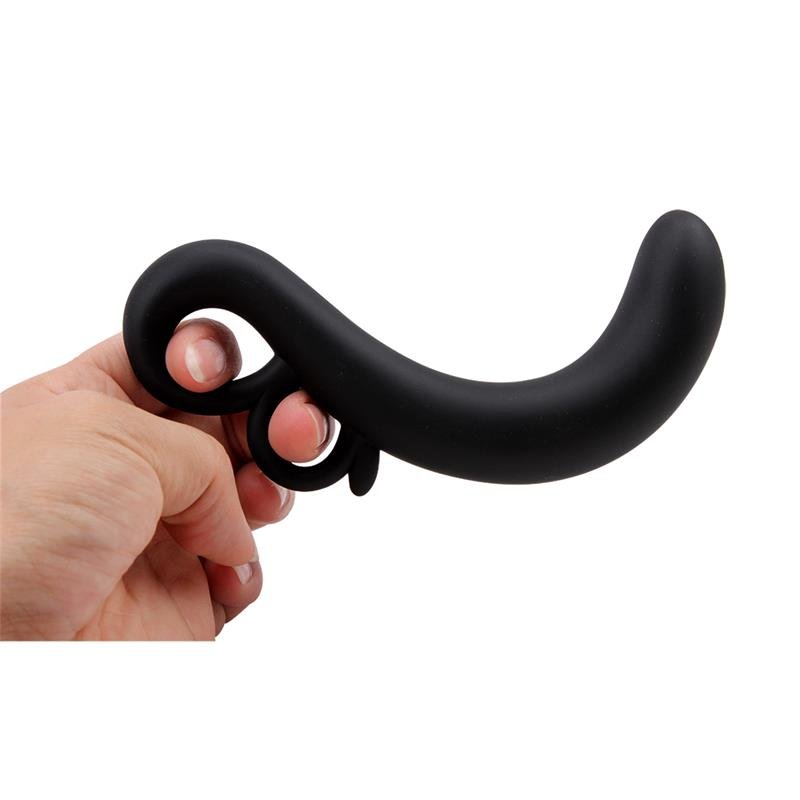 Estimulador Punto G Two - Finger Silicona Negro - Tienda IntimBarcelona