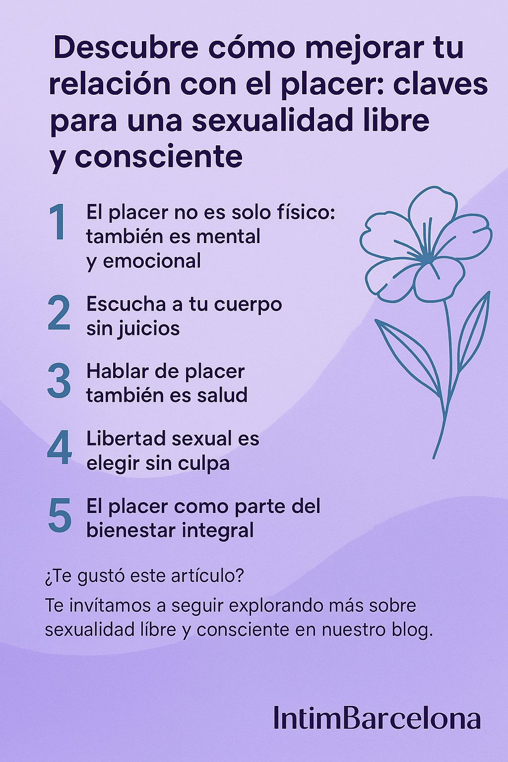Descubre cómo mejorar tu relación con el placer: claves para una sexualidad libre y consciente. - IntimBarcelona