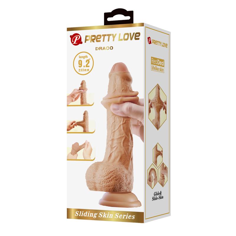 Dildo Realista con Piel Deslizante Retractil 233 cm