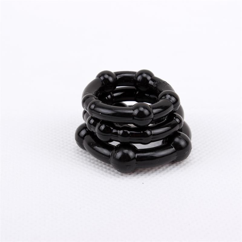 Anillos para el Pene Beaded Negro - Tienda IntimBarcelona