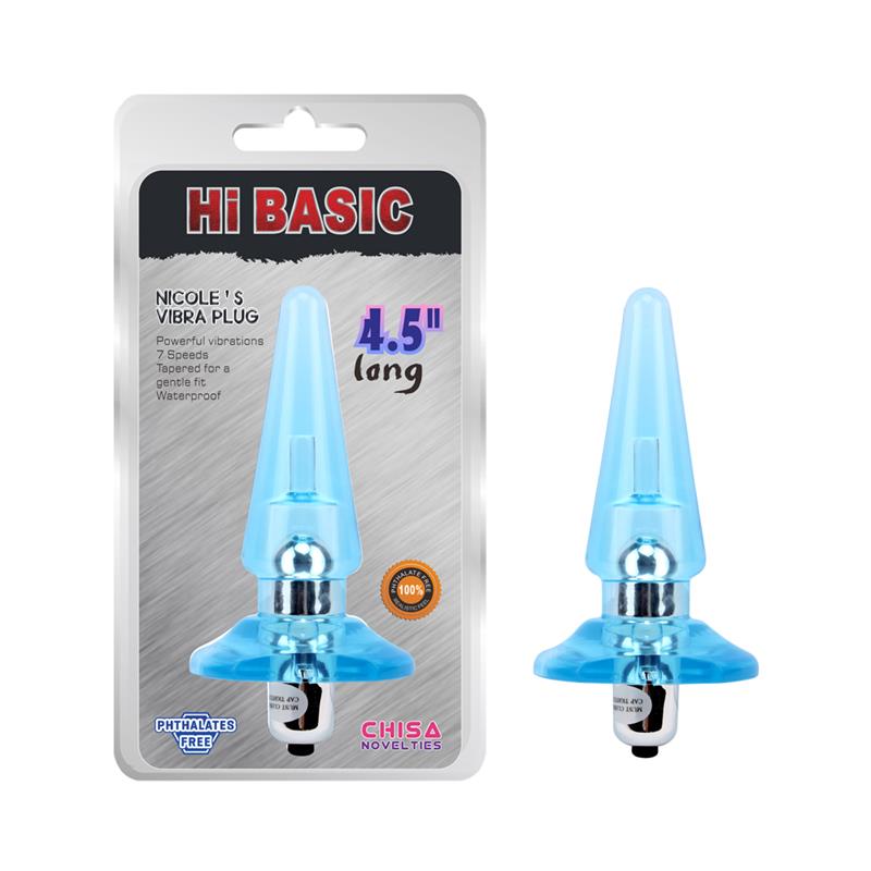 Plug Anal con Vibracion Nicoles 12.5 x 3.2 cm Azul - Tienda IntimBarcelona