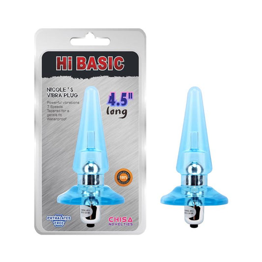 Plug Anal con Vibracion Nicoles 12.5 x 3.2 cm Azul - Tienda IntimBarcelona